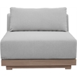 Meridian Furniture Solace Grey Performance Fabric Patio Modular Armless Chair