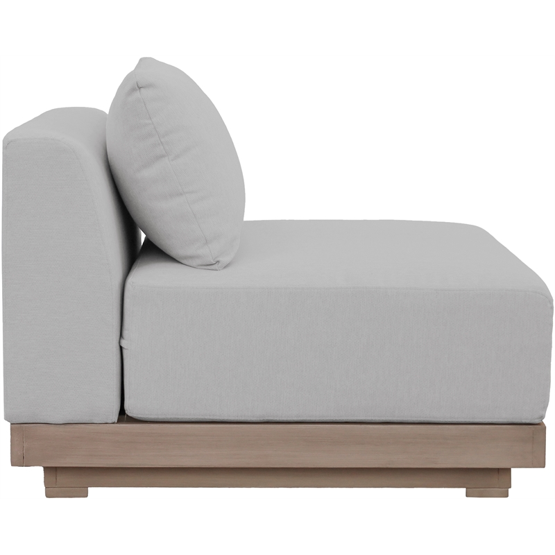 Meridian Furniture Solace Grey Performance Fabric Patio Modular Armless Chair