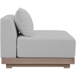 Meridian Furniture Solace Grey Performance Fabric Patio Modular Armless Chair