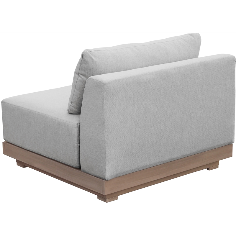 Meridian Furniture Solace Grey Performance Fabric Patio Modular Armless Chair
