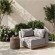 Meridian Furniture Solace Grey Performance Fabric Patio Modular Corner Chair