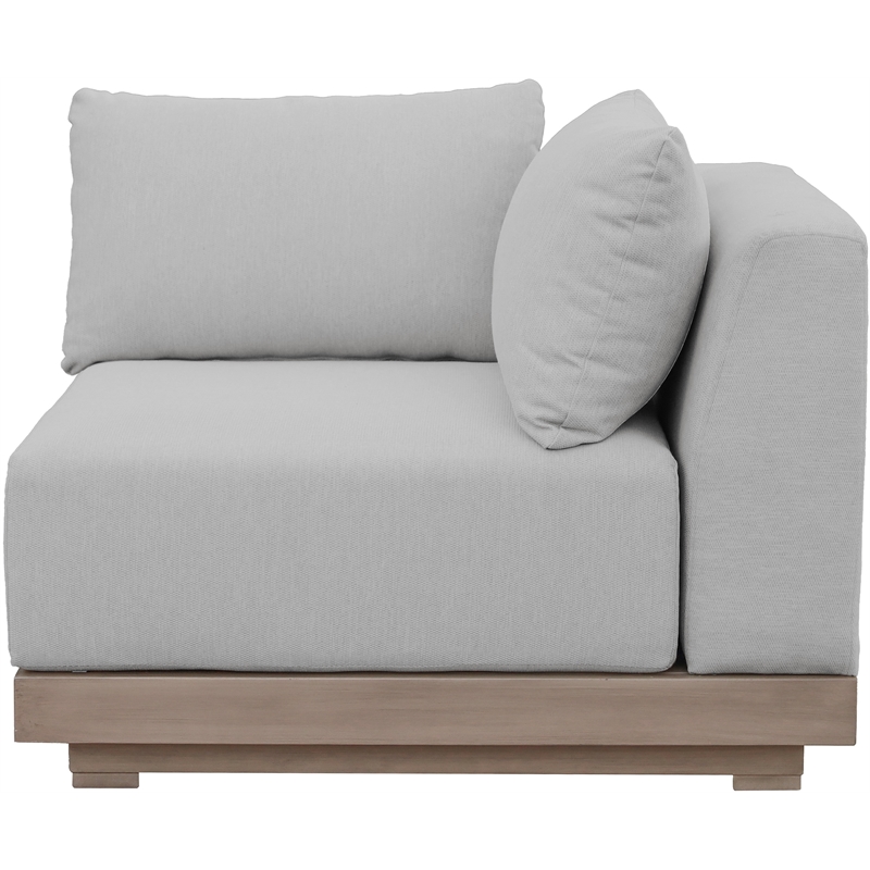 Meridian Furniture Solace Grey Performance Fabric Patio Modular Corner Chair