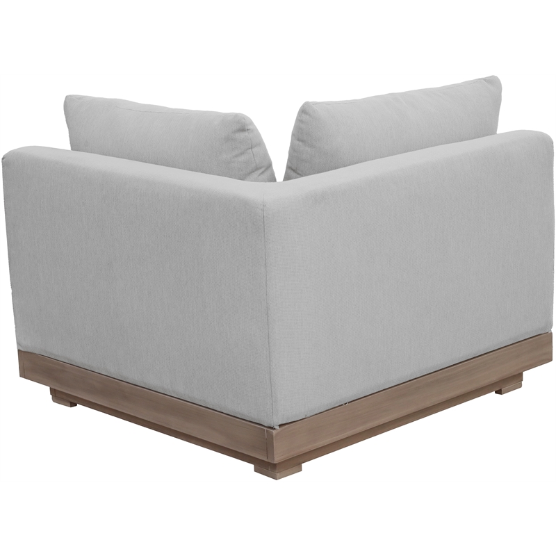 Meridian Furniture Solace Grey Performance Fabric Patio Modular Corner Chair