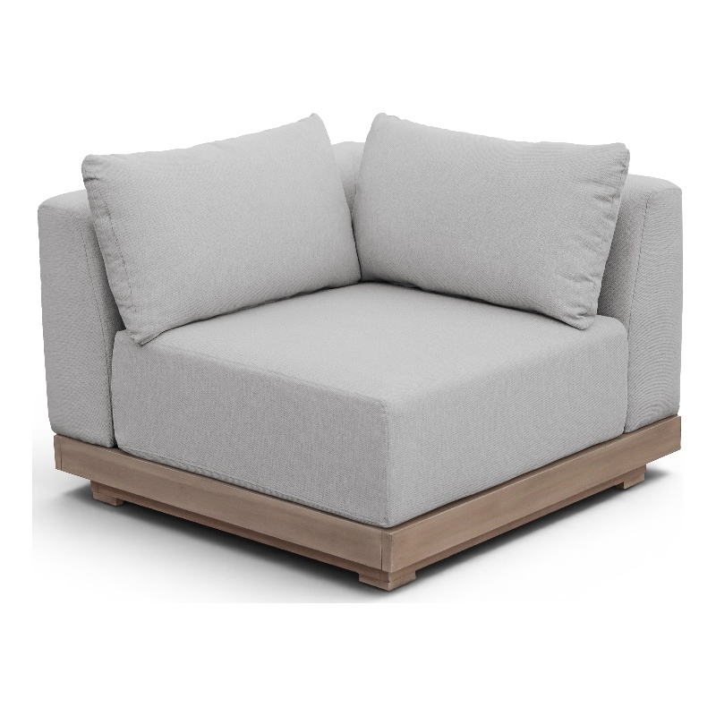 Meridian Furniture Solace Grey Performance Fabric Patio Modular Corner Chair