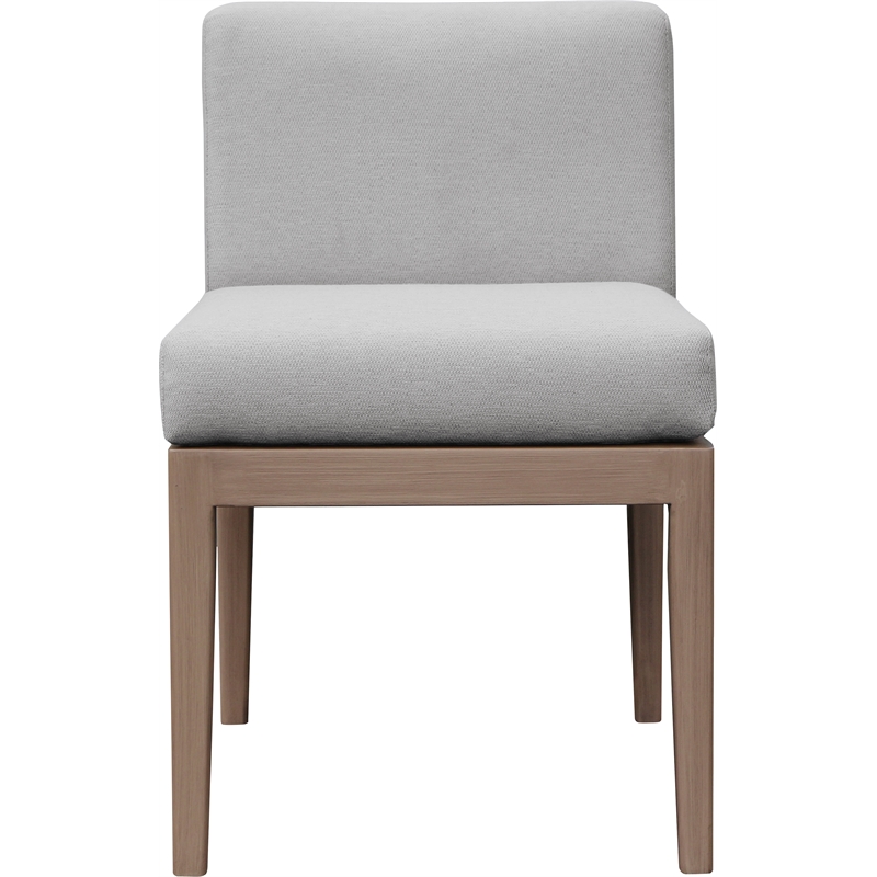 Meridian Furniture Solace Grey Performance Fabric Patio Dining Side Chair