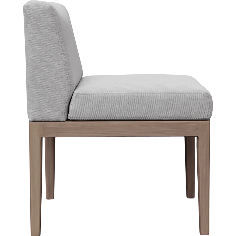 Meridian Furniture Solace Grey Performance Fabric Patio Dining Side Chair