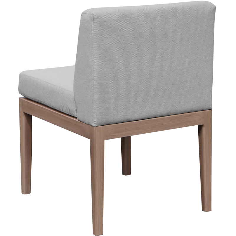 Meridian Furniture Solace Grey Performance Fabric Patio Dining Side Chair