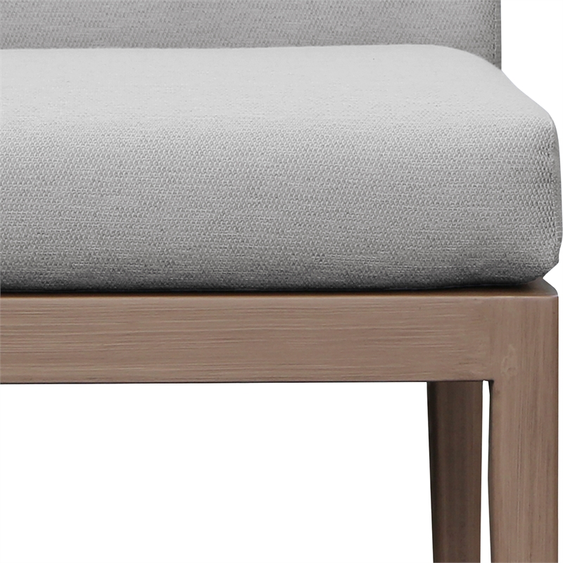 Meridian Furniture Solace Grey Performance Fabric Patio Dining Side Chair
