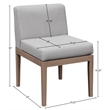 Meridian Furniture Solace Grey Performance Fabric Patio Dining Side Chair