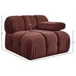 Meridian Furniture Orin Rose Velvet Performance Fabric Modular Chair