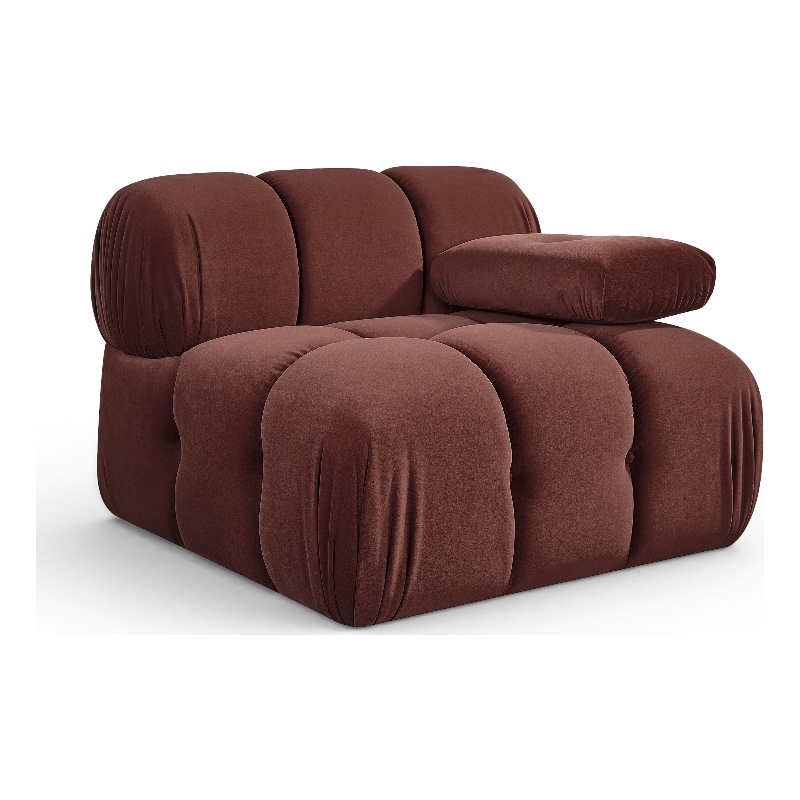 Meridian Furniture Orin Rose Velvet Performance Fabric Modular Chair