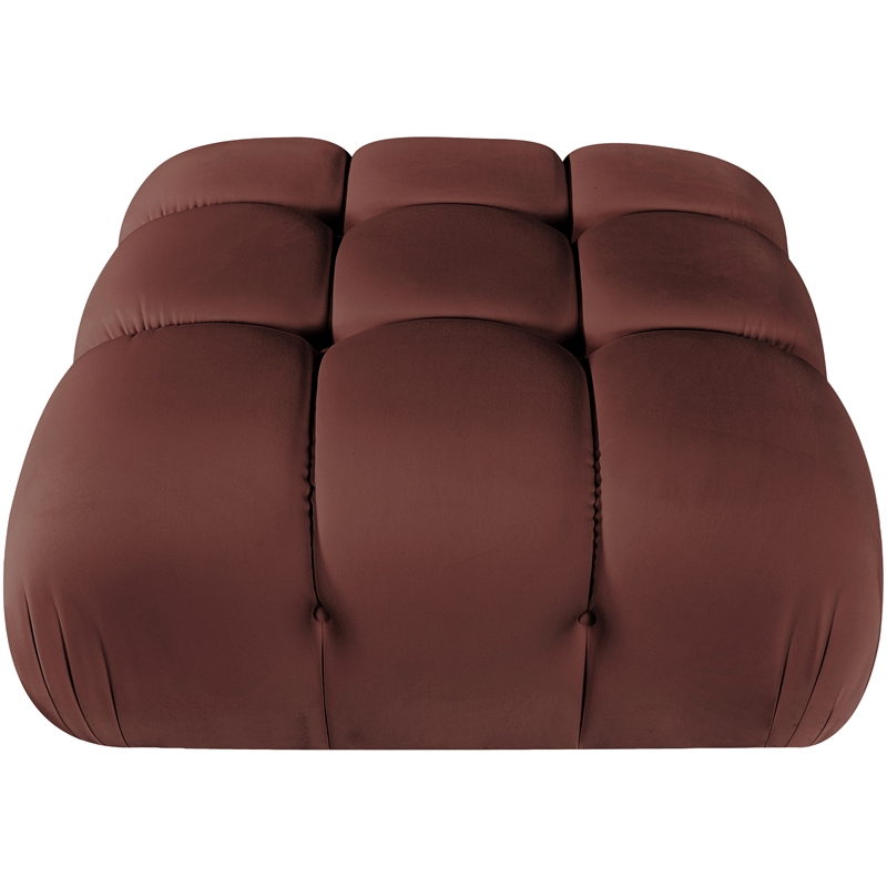 Meridian Furniture Orin Rose Velvet Performance Fabric Modular Ottoman