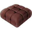 Meridian Furniture Orin Rose Velvet Performance Fabric Modular Ottoman