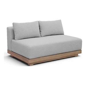 Meridian Furniture Solace 55&quot Grey Performance Fabric Patio Modular Loveseat