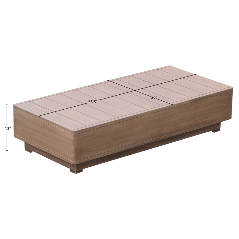 Meridian Furniture Solace Natural Acacia Wood Outdoor Patio Coffee Table