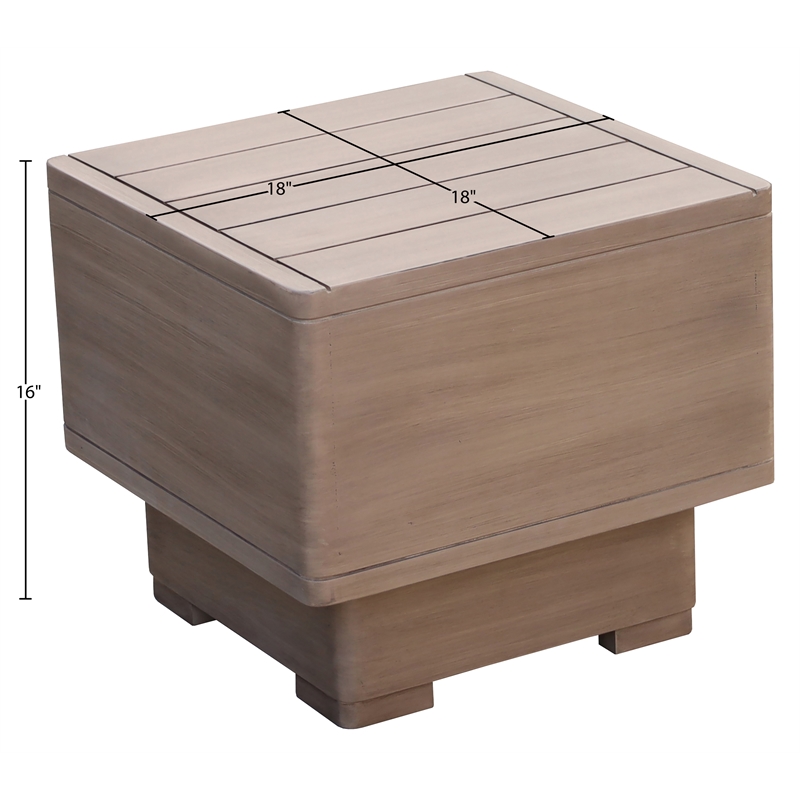 Meridian Furniture Solace Natural Acacia Wood Outdoor Patio End / Side Table