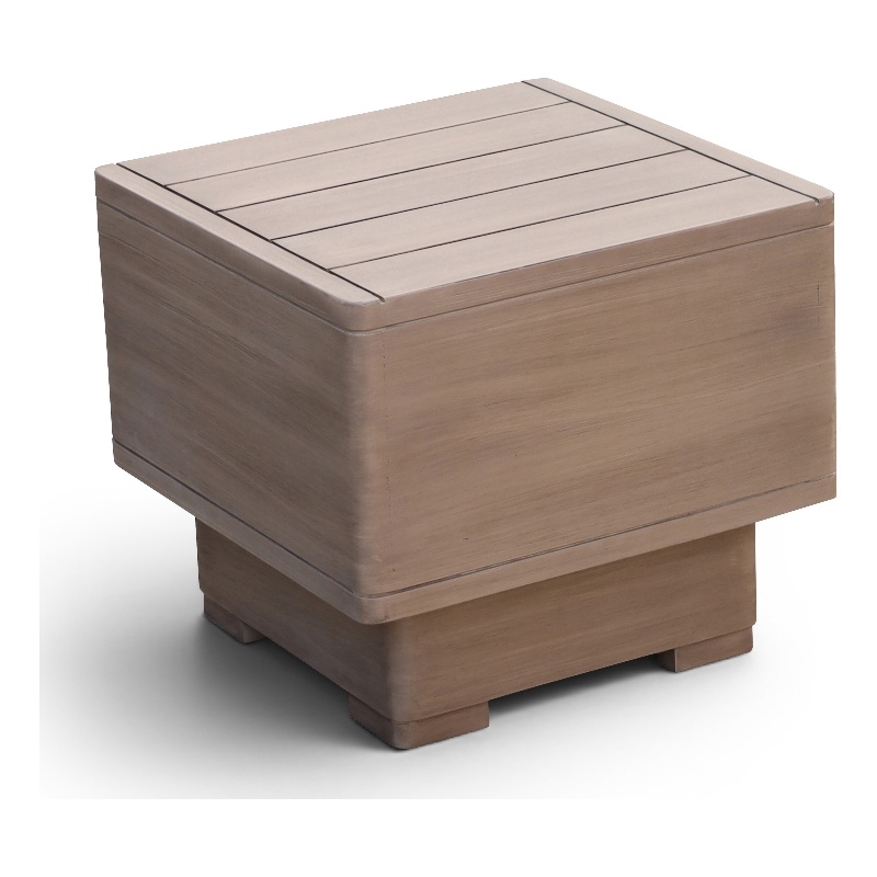 Meridian Furniture Solace Natural Acacia Wood Outdoor Patio End / Side Table