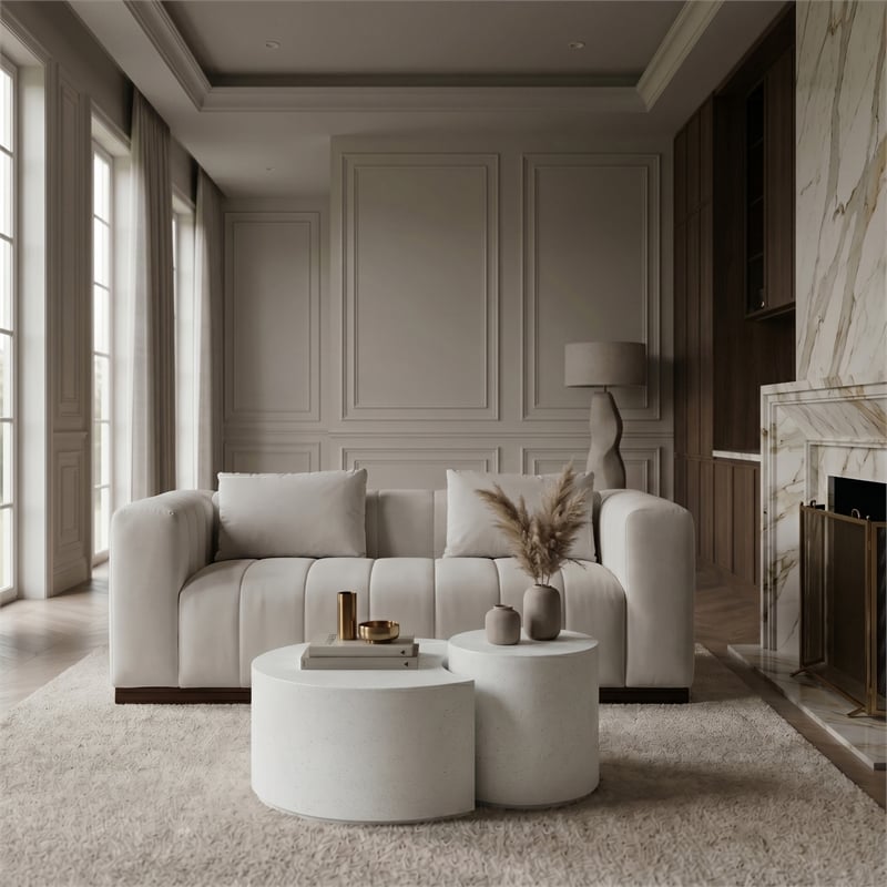 Meridian Furniture Imperia White Concrete Indoor/Outdoor Coffee Table