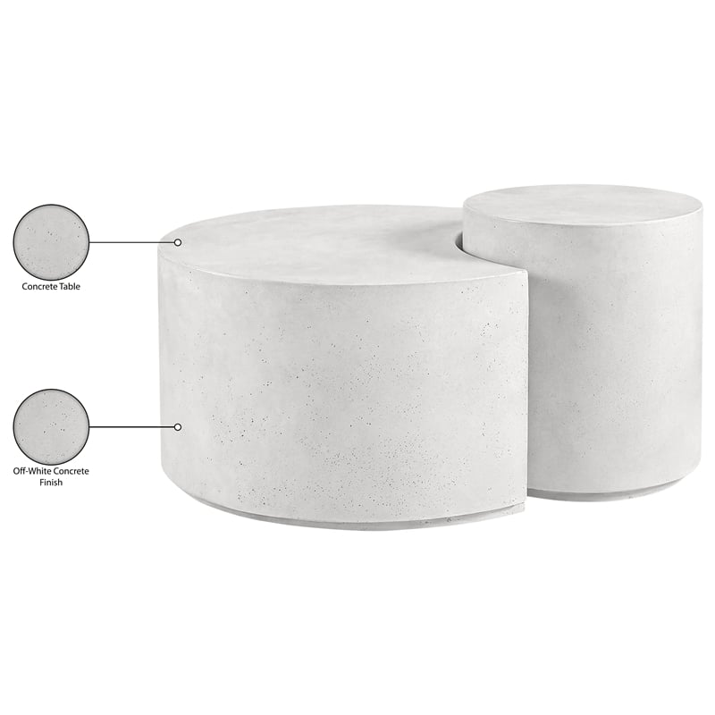Meridian Furniture Imperia White Concrete Indoor/Outdoor Coffee Table