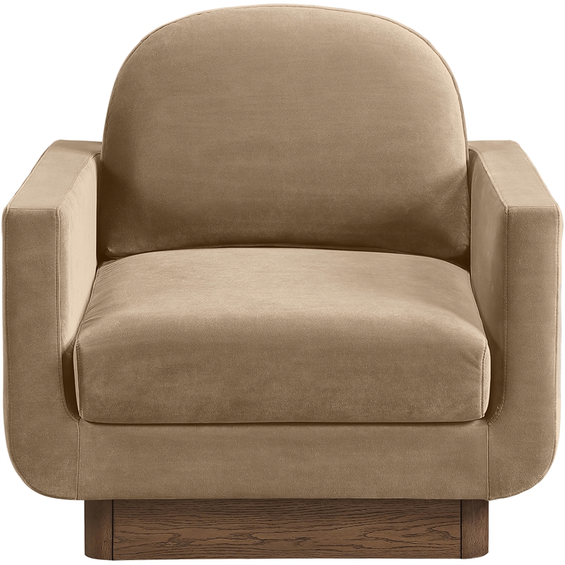 Meridian Furniture Diviento Beige Velvet Performance Fabric Accent Chair