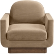Meridian Furniture Diviento Beige Velvet Performance Fabric Accent Chair