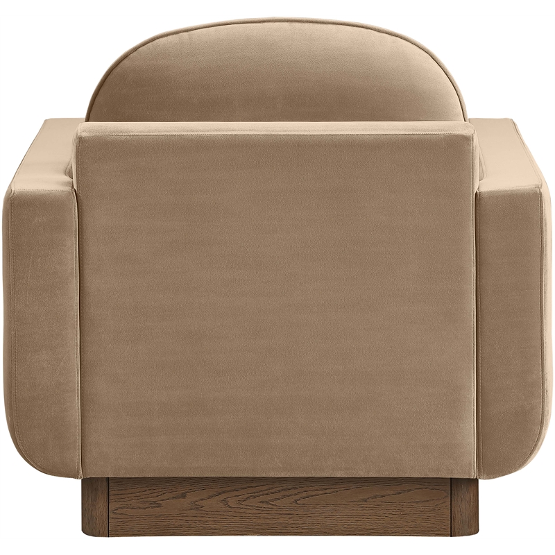 Meridian Furniture Diviento Beige Velvet Performance Fabric Accent Chair