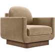 Meridian Furniture Diviento Beige Velvet Performance Fabric Accent Chair