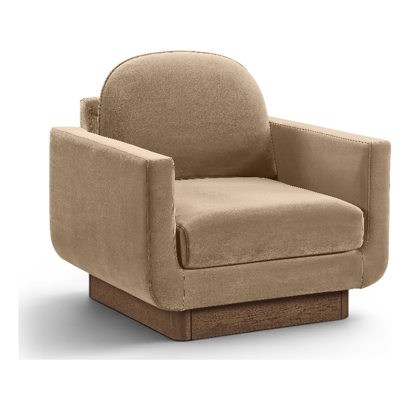 Meridian Furniture Diviento Beige Velvet Performance Fabric Accent Chair