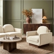 Meridian Furniture Diviento Cream Velvet Performance Fabric Accent Chair