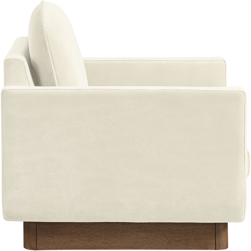 Meridian Furniture Diviento Cream Velvet Performance Fabric Accent Chair