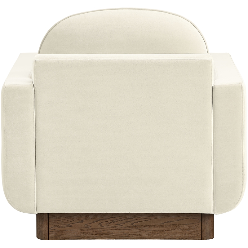 Meridian Furniture Diviento Cream Velvet Performance Fabric Accent Chair