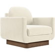 Meridian Furniture Diviento Cream Velvet Performance Fabric Accent Chair