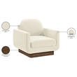 Meridian Furniture Diviento Cream Velvet Performance Fabric Accent Chair