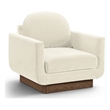 Meridian Furniture Diviento Cream Velvet Performance Fabric Accent Chair