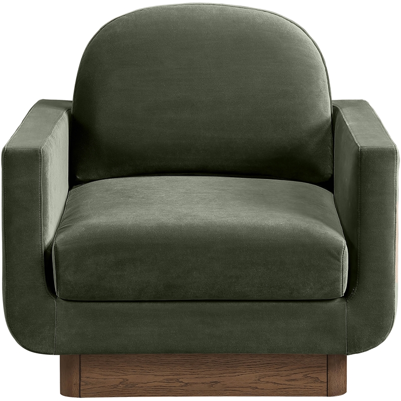 Meridian Furniture Diviento Green Velvet Performance Fabric Accent Chair