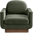 Meridian Furniture Diviento Green Velvet Performance Fabric Accent Chair