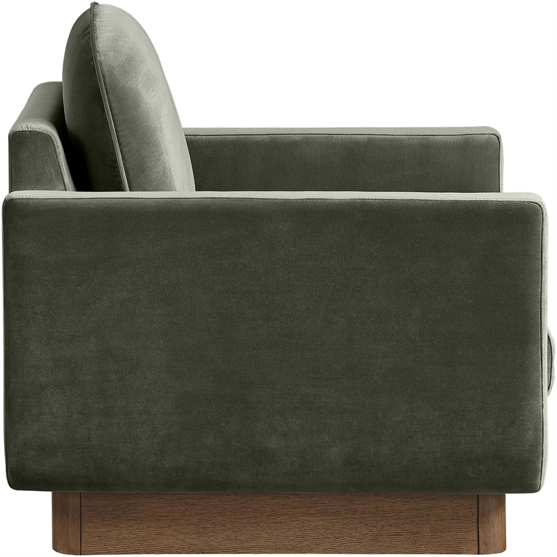 Meridian Furniture Diviento Green Velvet Performance Fabric Accent Chair