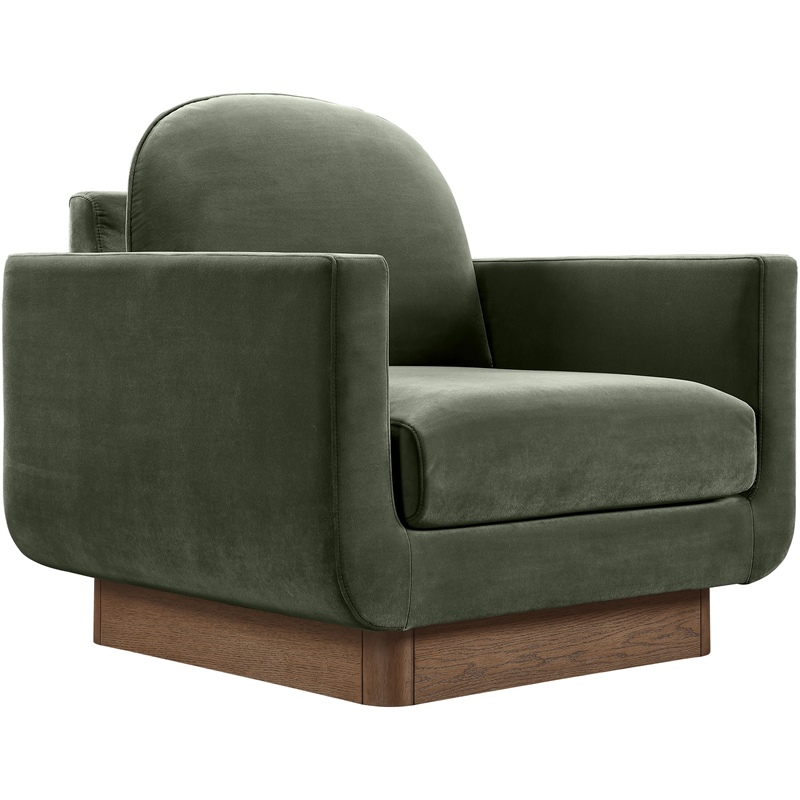 Meridian Furniture Diviento Green Velvet Performance Fabric Accent Chair