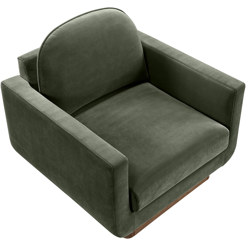 Meridian Furniture Diviento Green Velvet Performance Fabric Accent Chair