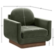 Meridian Furniture Diviento Green Velvet Performance Fabric Accent Chair
