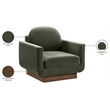 Meridian Furniture Diviento Green Velvet Performance Fabric Accent Chair