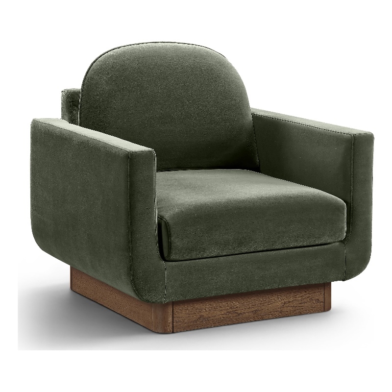 Meridian Furniture Diviento Green Velvet Performance Fabric Accent Chair
