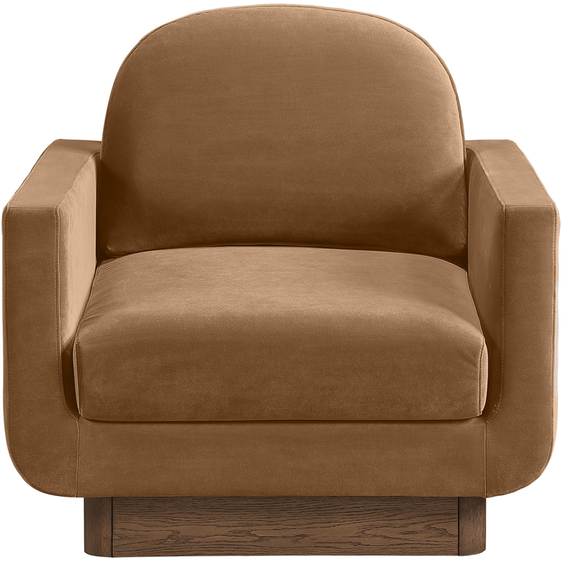 Meridian Furniture Diviento Saddle Velvet Performance Fabric Accent Chair