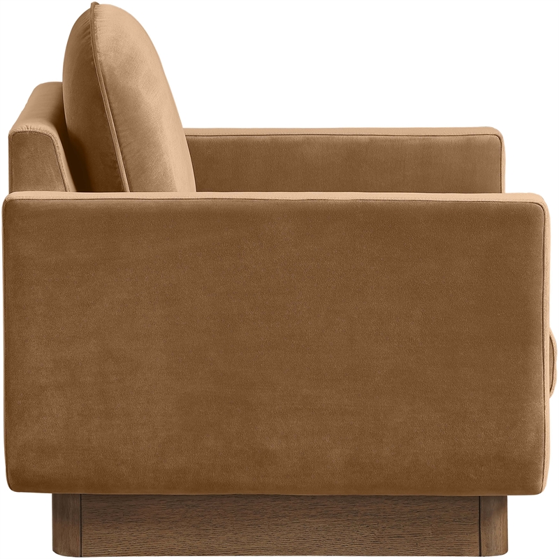 Meridian Furniture Diviento Saddle Velvet Performance Fabric Accent Chair