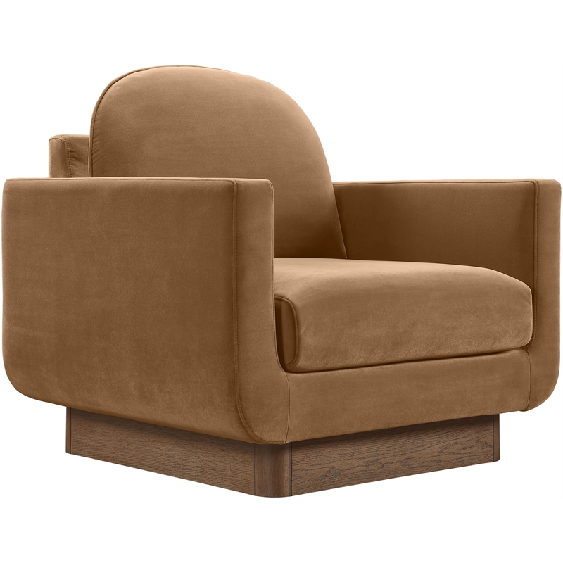 Meridian Furniture Diviento Saddle Velvet Performance Fabric Accent Chair