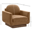 Meridian Furniture Diviento Saddle Velvet Performance Fabric Accent Chair
