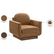 Meridian Furniture Diviento Saddle Velvet Performance Fabric Accent Chair