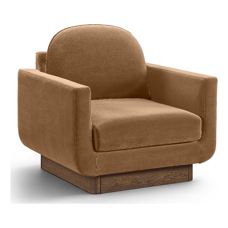 Meridian Furniture Diviento Saddle Velvet Performance Fabric Accent Chair