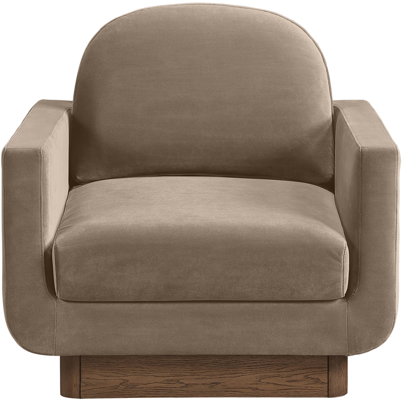 Meridian Furniture Diviento Taupe Velvet Performance Fabric Accent Chair