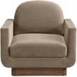 Meridian Furniture Diviento Taupe Velvet Performance Fabric Accent Chair
